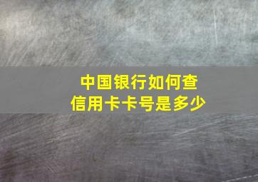 中国银行如何查信用卡卡号是多少