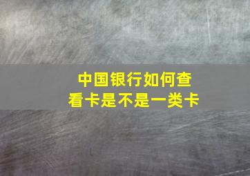 中国银行如何查看卡是不是一类卡