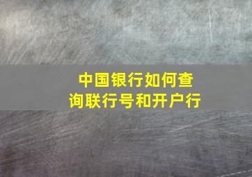 中国银行如何查询联行号和开户行