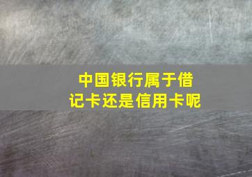 中国银行属于借记卡还是信用卡呢