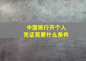 中国银行开个人凭证需要什么条件