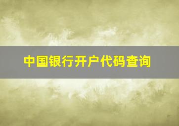 中国银行开户代码查询