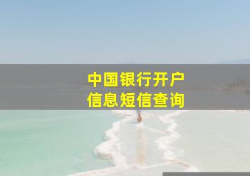 中国银行开户信息短信查询