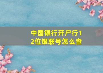 中国银行开户行12位银联号怎么查