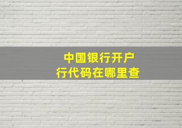 中国银行开户行代码在哪里查