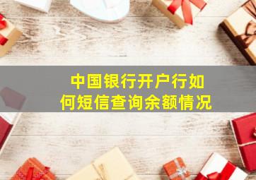 中国银行开户行如何短信查询余额情况