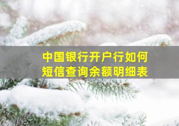 中国银行开户行如何短信查询余额明细表