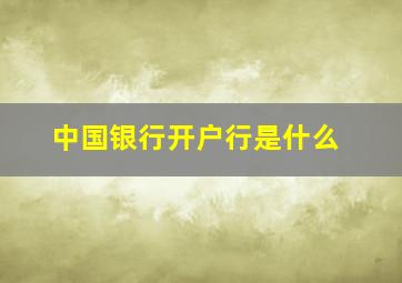 中国银行开户行是什么