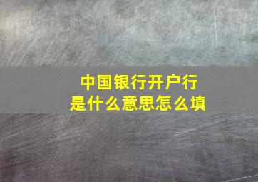 中国银行开户行是什么意思怎么填