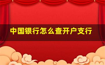 中国银行怎么查开户支行