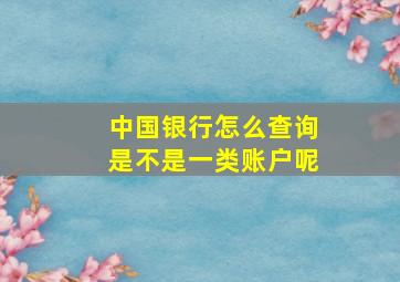 中国银行怎么查询是不是一类账户呢