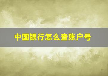 中国银行怎么查账户号