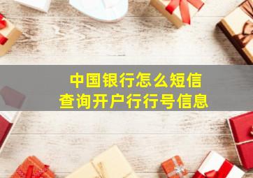 中国银行怎么短信查询开户行行号信息