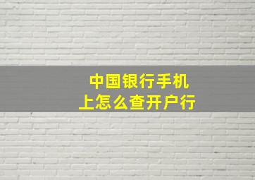 中国银行手机上怎么查开户行