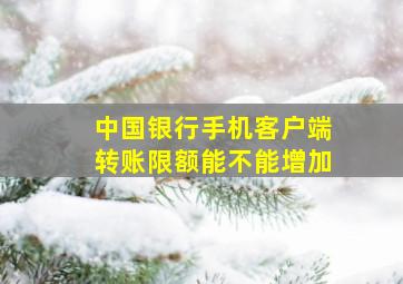 中国银行手机客户端转账限额能不能增加