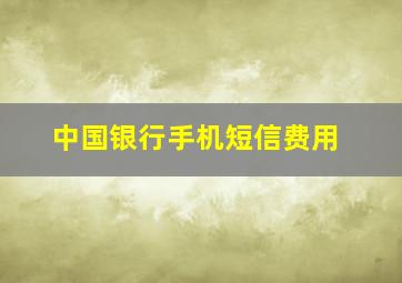 中国银行手机短信费用