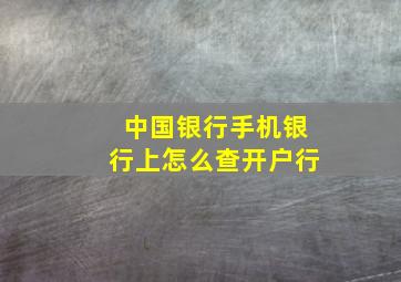 中国银行手机银行上怎么查开户行