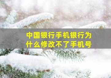 中国银行手机银行为什么修改不了手机号