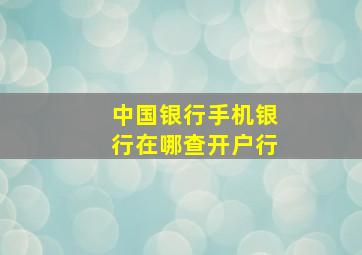 中国银行手机银行在哪查开户行