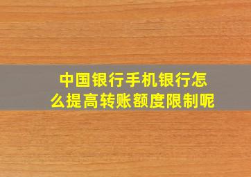 中国银行手机银行怎么提高转账额度限制呢