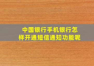 中国银行手机银行怎样开通短信通知功能呢