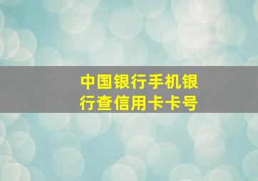 中国银行手机银行查信用卡卡号