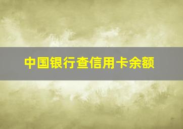 中国银行查信用卡余额