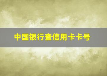 中国银行查信用卡卡号