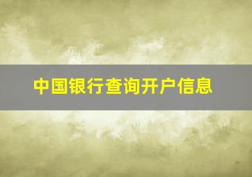 中国银行查询开户信息