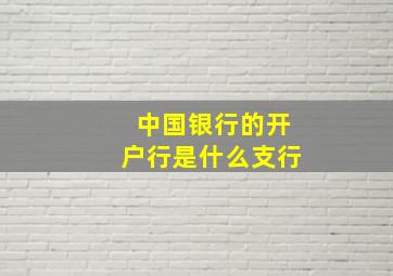 中国银行的开户行是什么支行