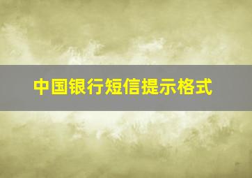 中国银行短信提示格式