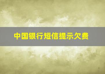 中国银行短信提示欠费