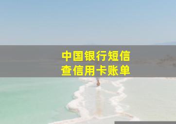 中国银行短信查信用卡账单