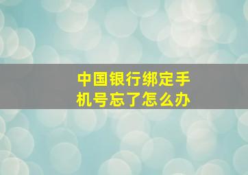 中国银行绑定手机号忘了怎么办