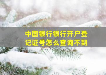 中国银行银行开户登记证号怎么查询不到