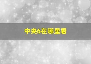 中央6在哪里看