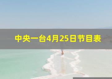 中央一台4月25日节目表