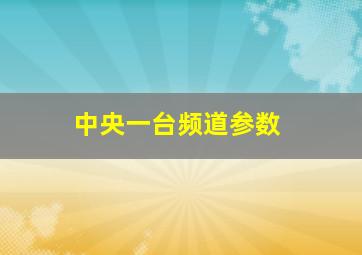 中央一台频道参数