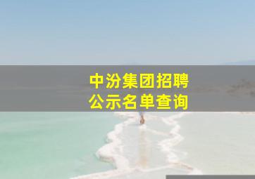 中汾集团招聘公示名单查询