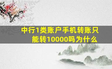 中行1类账户手机转账只能转10000吗为什么