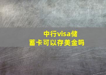 中行visa储蓄卡可以存美金吗