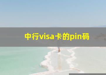 中行visa卡的pin码