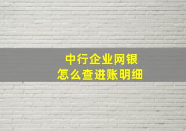 中行企业网银怎么查进账明细