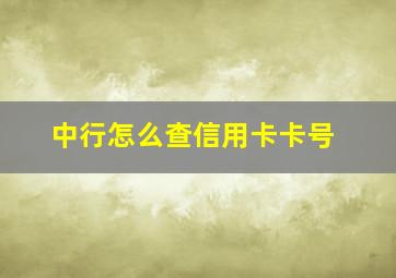 中行怎么查信用卡卡号