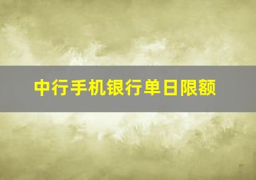 中行手机银行单日限额