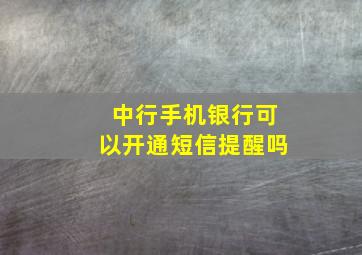 中行手机银行可以开通短信提醒吗