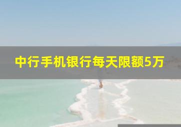 中行手机银行每天限额5万