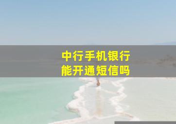 中行手机银行能开通短信吗