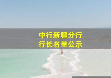 中行新疆分行行长名单公示