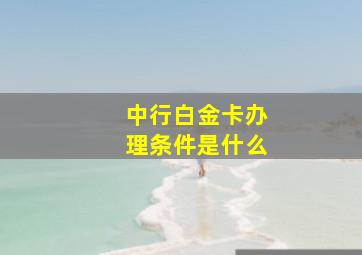 中行白金卡办理条件是什么